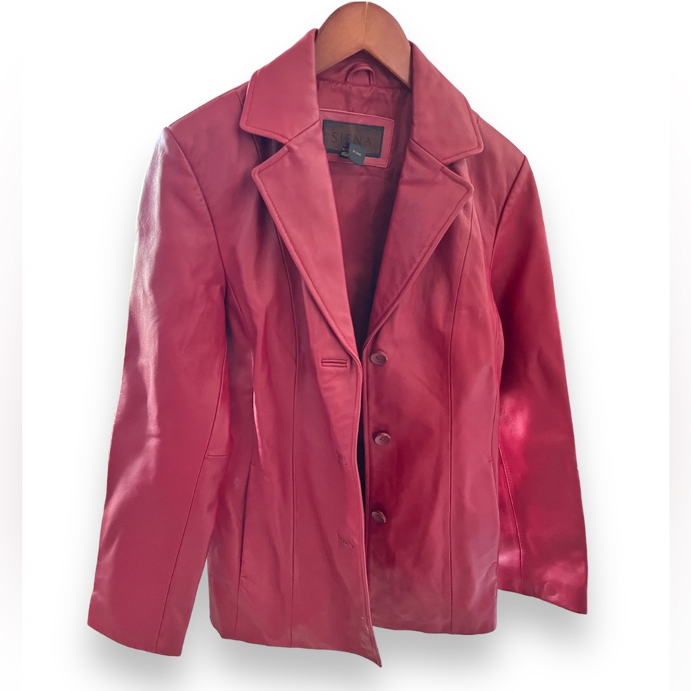 Women's Red Leather Jacket